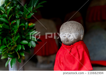A cute Jizo statue that is loved by the common people and watches over the area. A cute Jizo statue that is loved by the common people and watches over the area. 110882994