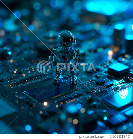 [AI-generated images/AI illustrations] Expression of mechanical circuits, robots, and technology 110883547