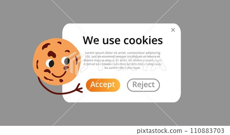 We use cookie homepage. Landingpage cookies with chocolate drops snack 110883703
