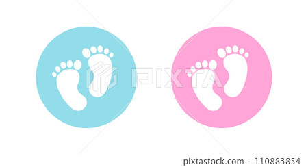 Footprint of girl and boy icon vector 110883854