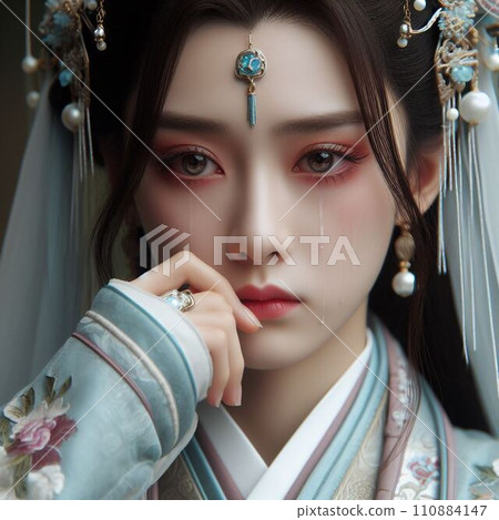 Tearful eyes, pitiful, ancient costume, Chinese style 110884147