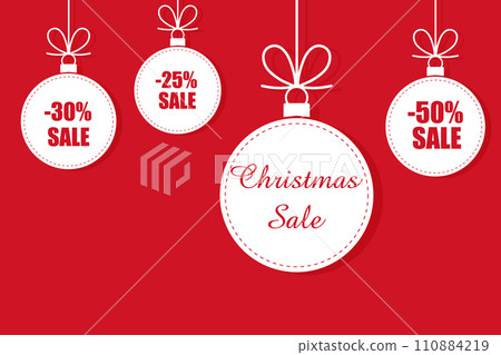 christmas ball red isolated background 110884219