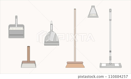 set of different cleaning tools 110884257