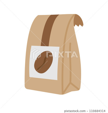 Coffee paper bag icon. Coffee bean bag. 110884314