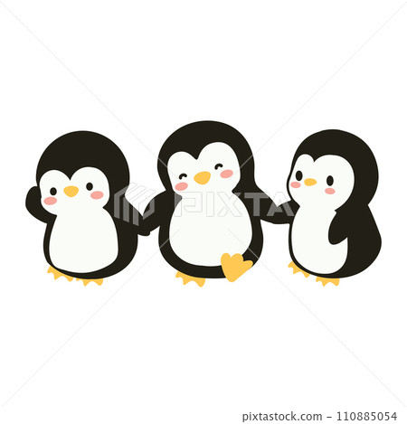 family Penguins Holding Hands cartoon family Penguins Holding Hands cartoon 110885054