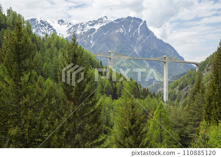 Ganter Bridge seen from below (Ried-Brig, Switzerland) 110885120