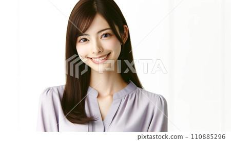 A woman smiling at the camera A woman smiling at the camera 110885296