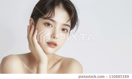 Asian woman with perfect skin grain beauty image (AI generated image) Asian woman with perfect skin grain beauty image (AI generated image) 110885389