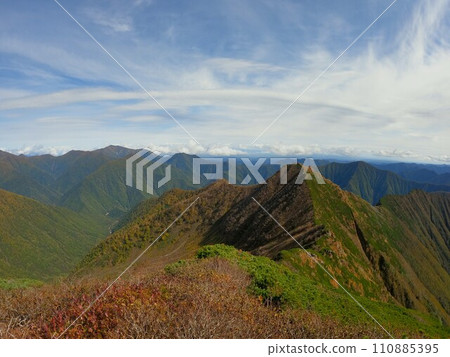 Tokachi Mt. Poroshiri and Mt. 1826 from the summit of Pyramid Mt. Tokachi Mt. Poroshiri and Mt. 1826 from the summit of Pyramid Mt. 110885395