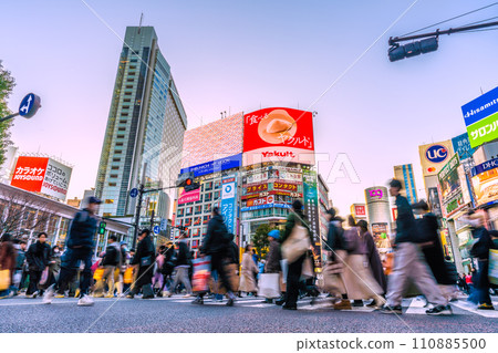 Japan's Tokyo Cityscape JN.1...January - Bustling Shibuya Scramble Crossing...Towards a new era...=January 14, 2020 110885500