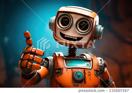 Cute Robot Showing Thumb Up 110885567