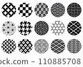 15 traditional Japanese pattern set (black and white) 110885708