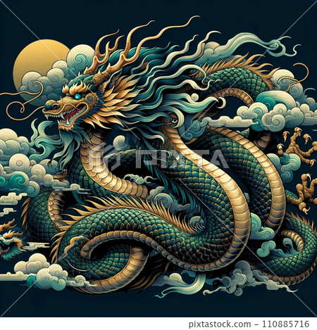 Cool dragon god illustration 110885716