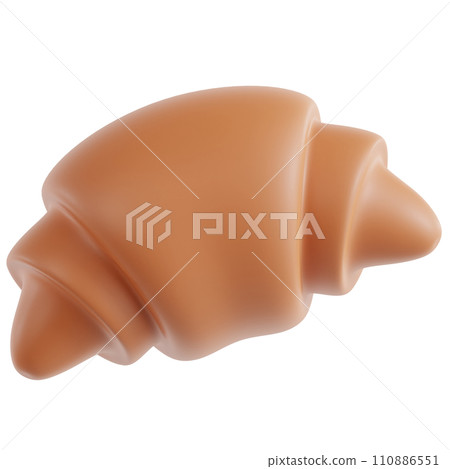 3d render croissant. Croissant 3d icon transparent background PNG 110886551