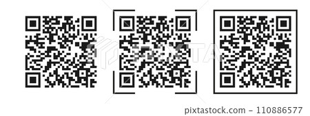 Scan QR code icon. Digital scanning qr code. QR code scan for smartphone. QR code for payment. Scan QR code symbol - stock vector. Scan QR code icon. Digital scanning qr code. QR code scan for smartphone. QR code for payment. Scan QR code symbol - stock vector. 110886577