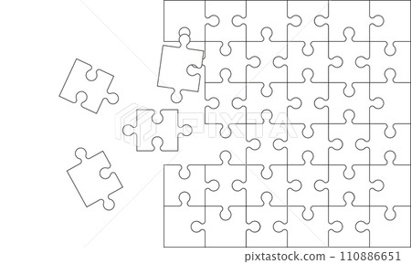 Puzzles grid - blank template. 110886651