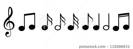Music notes icon set, Music notes symbol, vector illustration 110886652
