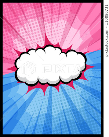 abstract comic book, pop art cartoon background with blank space for add your text 110886731