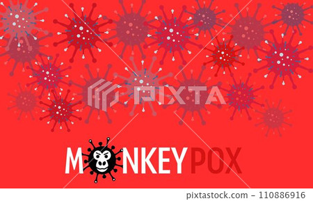 Monkeypox virus banner for awareness and alert against disease spread, symptoms or precautions. Monkeypox virus banner for awareness and alert against disease spread, symptoms or precautions. 110886916