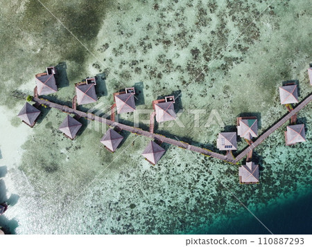 Mabul Island, the base for diving in Sipadan Island, Sabah state in Malaysia. Mabul Island, the base for diving in Sipadan Island, Sabah state in Malaysia. 110887293