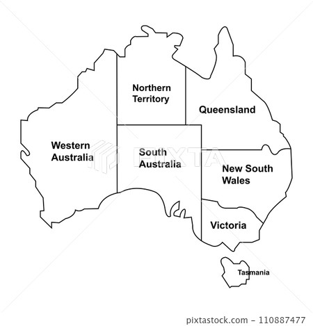 Australia map icon 110887477