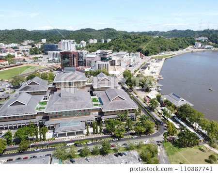 Bandar Seri Begawan in Brunei is a beautiful and harmonious Asian nation, situated on the northern coast of Borneo in the South China Sea. The purest air, immaculate coastline, lush rainforest. 110887741