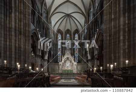 Interior view of St Mary's Episcopal Cathedral or the Cathedral Church of Saint Mary the Virgin. 110887842