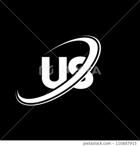 US U S letter logo design. Initial letter US linked circle uppercase monogram logo red and blue. US logo, U S design. us, u s 110887915