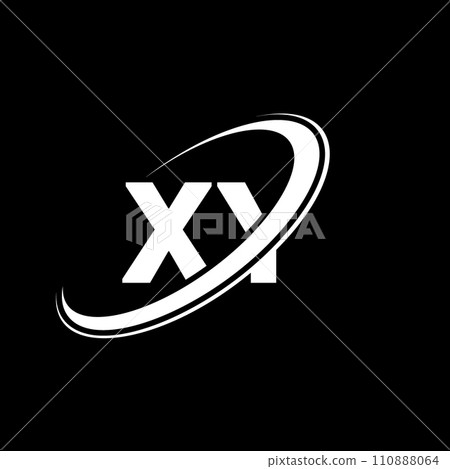 XY X Y letter logo design. Initial letter XY linked circle uppercase monogram logo red and blue. XY logo, X Y design. xy, x y 110888064