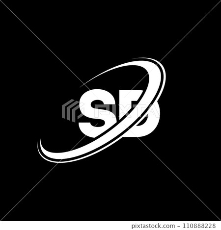 SD S D letter logo design. Initial letter SD linked circle uppercase monogram logo red and blue. SD logo, S D design. sd, s d 110888228
