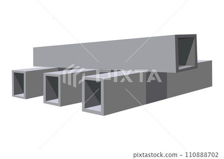 Building material. Heap of metal construction beams. Cartoon supplies for buildings works. Construction concept. Illustration can be used for construction sites or illustrate renovation works Building material. Heap of metal construction beams. Cartoon supplies for buildings works. Construction concept. Illustration can be used for construction sites or illustrate renovation works 110888702