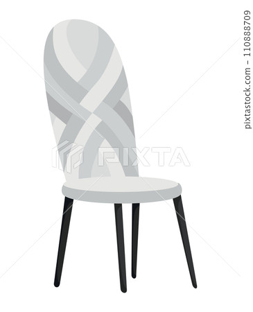 Restaurant interior design element for cartoon scene. White armchair. Empty restaurant room fancy decoration item. Modern vector illustration in flat design Restaurant interior design element for cartoon scene. White armchair. Empty restaurant room fancy decoration item. Modern vector illustration in flat design 110888709