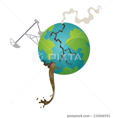 Planet pollution or contamination of earth. Ecology problems. Awareness campaign about isolated planet suffering. Cartoon flat vector illustration 110888791