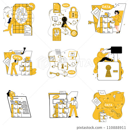 Data management vector illustration. In landscape information, data management is compass navigating uncertainty Info progress is result meticulous dance between data and analysis Accounting finds Data management vector illustration. In landscape information, data management is compass navigating uncertainty Info progress is result meticulous dance between data and analysis Accounting finds 110888911