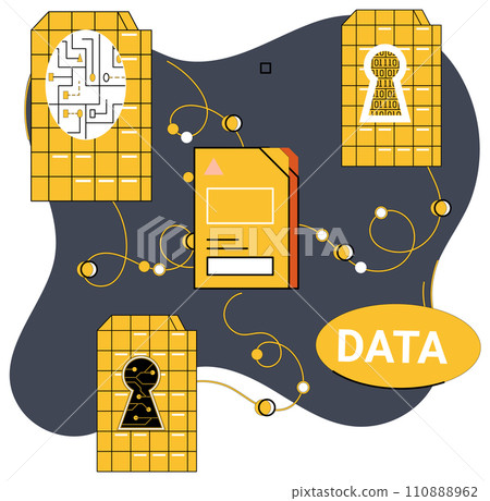 Data management vector illustration. Business, finance, and industry converge at crossroads data analytics mastery Accounting finds clarity through lens analytics, ensuring precision in records Data management vector illustration. Business, finance, and industry converge at crossroads data analytics mastery Accounting finds clarity through lens analytics, ensuring precision in records 110888962