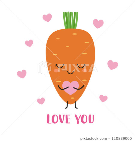 valentines card with carrot 110889000