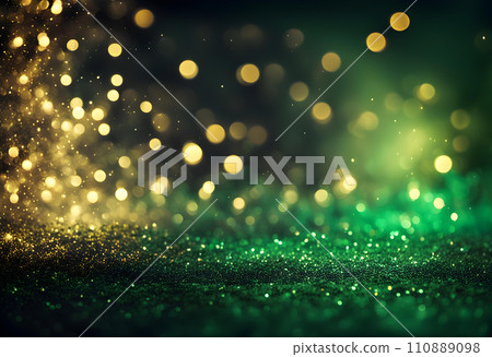 Ai generated gold bokeh on black background 110889098
