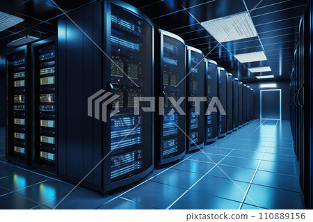 Modern Data Center with Servers 110889156