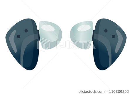 Portable bluetooth wireless mini headphones vector icon. Web icon for mobile and ui design Portable bluetooth wireless mini headphones vector icon. Web icon for mobile and ui design 110889293