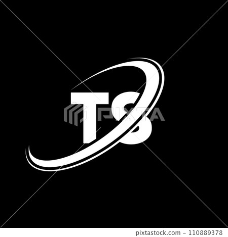 TS T S letter logo design. Initial letter TS linked circle uppercase monogram logo red and blue. TS logo, T S design. ts, t s 110889378