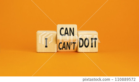 I can do it symbol. Concept word I can or can not do it on beautiful wooden cubes. Beautiful orange table orange background. Business and i can or not do it concept. Copy space. I can do it symbol. Concept word I can or can not do it on beautiful wooden cubes. Beautiful orange table orange background. Business and i can or not do it concept. Copy space. 110889572