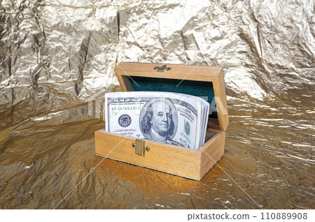 One hundred dollar bills. Finance and business concept One hundred dollar bills. Finance and business concept 110889908