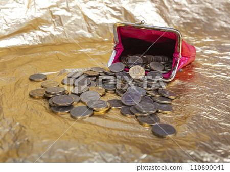 Iron 10 rubles coin (written ten rubles, the Bank of Russia). Finance and business concept Iron 10 rubles coin (written ten rubles, the Bank of Russia). Finance and business concept 110890041