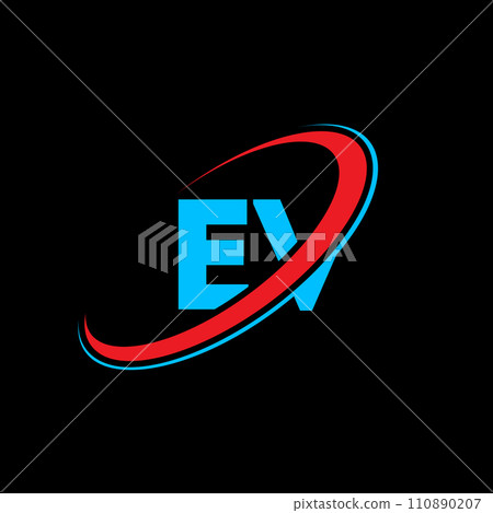 EV E V letter logo design. Initial letter EV linked circle uppercase monogram logo red and blue. EV logo, E V design. ev, e v EV E V letter logo design. Initial letter EV linked circle uppercase monogram logo red and blue. EV logo, E V design. ev, e v 110890207