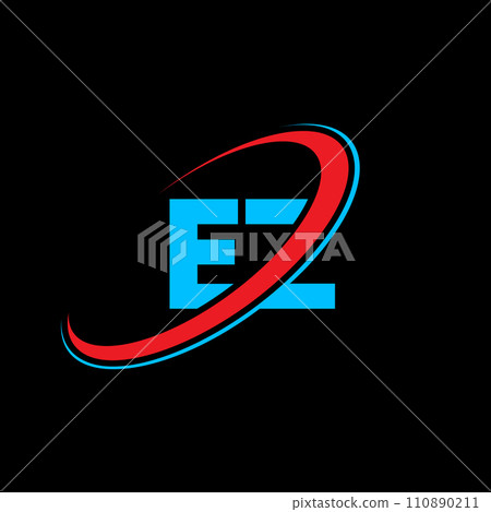 EZ E Z letter logo design. Initial letter EZ linked circle uppercase monogram logo red and blue. EZ logo, E Z design. ez, e z EZ E Z letter logo design. Initial letter EZ linked circle uppercase monogram logo red and blue. EZ logo, E Z design. ez, e z 110890211