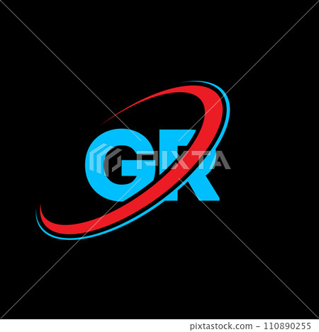 GR G R letter logo design. Initial letter GR linked circle uppercase monogram logo red and blue. GR logo, G R design. gr, g r GR G R letter logo design. Initial letter GR linked circle uppercase monogram logo red and blue. GR logo, G R design. gr, g r 110890255