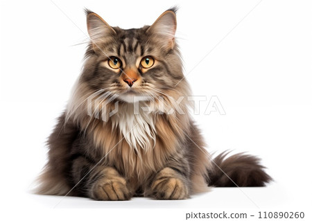 cat on white background by Generative AI 110890260
