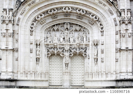 Portal of the Royal Monastery of Brou in Bourg-en-Bresse, France 110890716