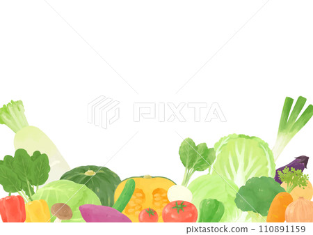 各種蔬菜的框架,手繪風格 各種蔬菜的框架,手繪風格 110891159