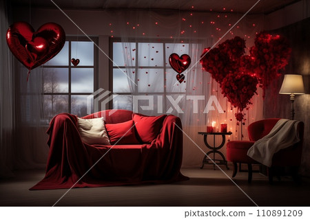 Romantic Valentine Day Living Room Decor 110891209